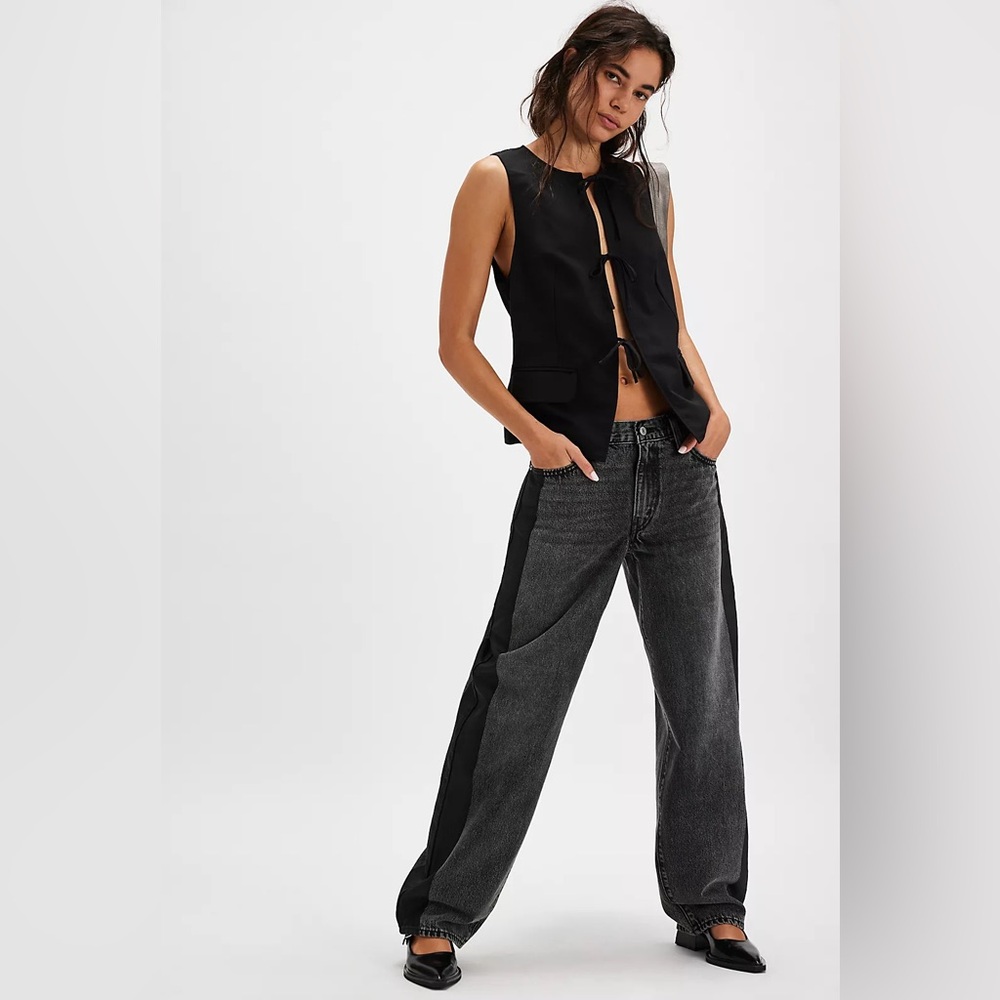 Levi’s Baggy Dad Jeans Satin Spats - Free People Size 27 29